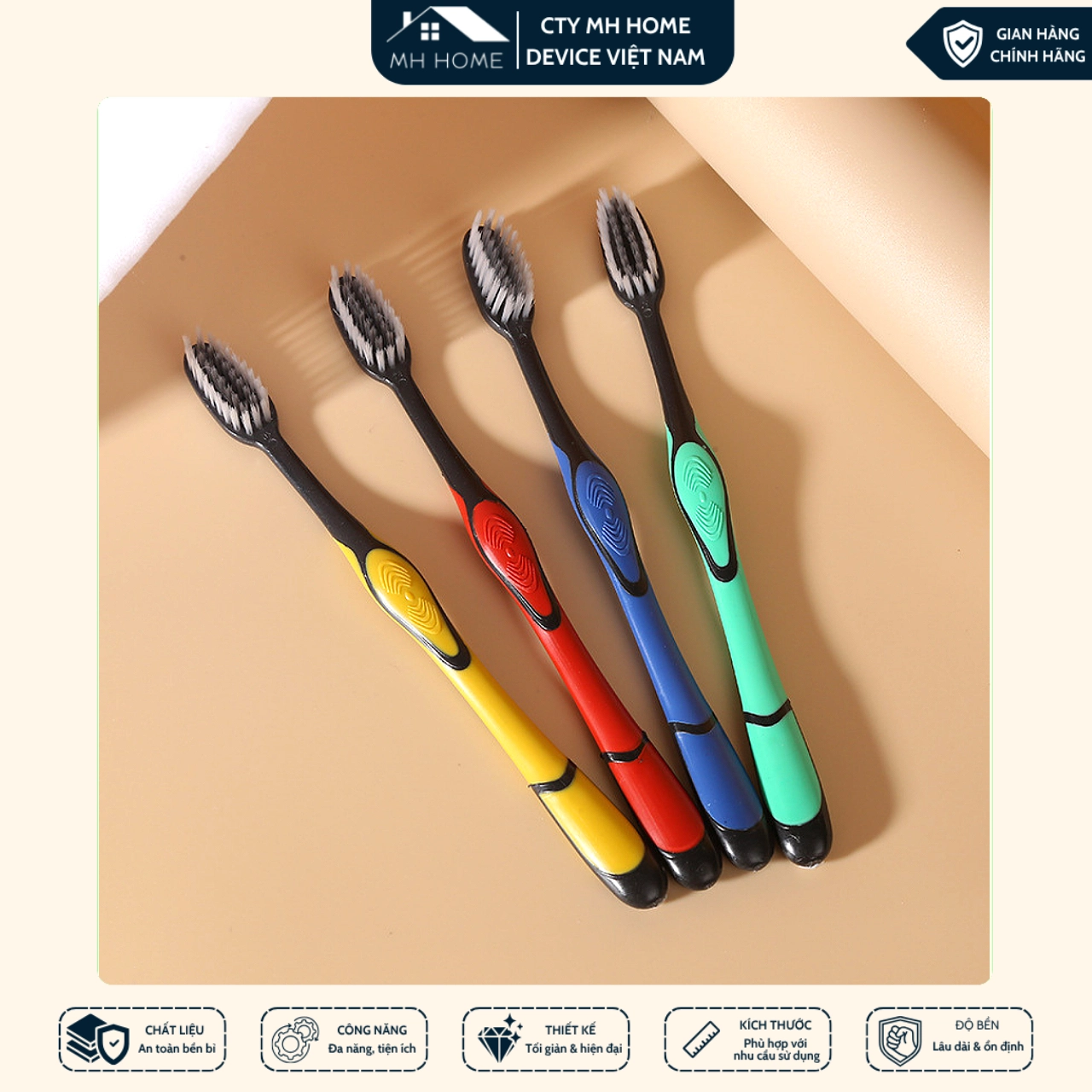 Combo 5/10/20/30 Bàn Chải Đánh Răng Than Tre Hoạt Tính Lông Mềm Làm Sạch Răng Miệng | MH Home